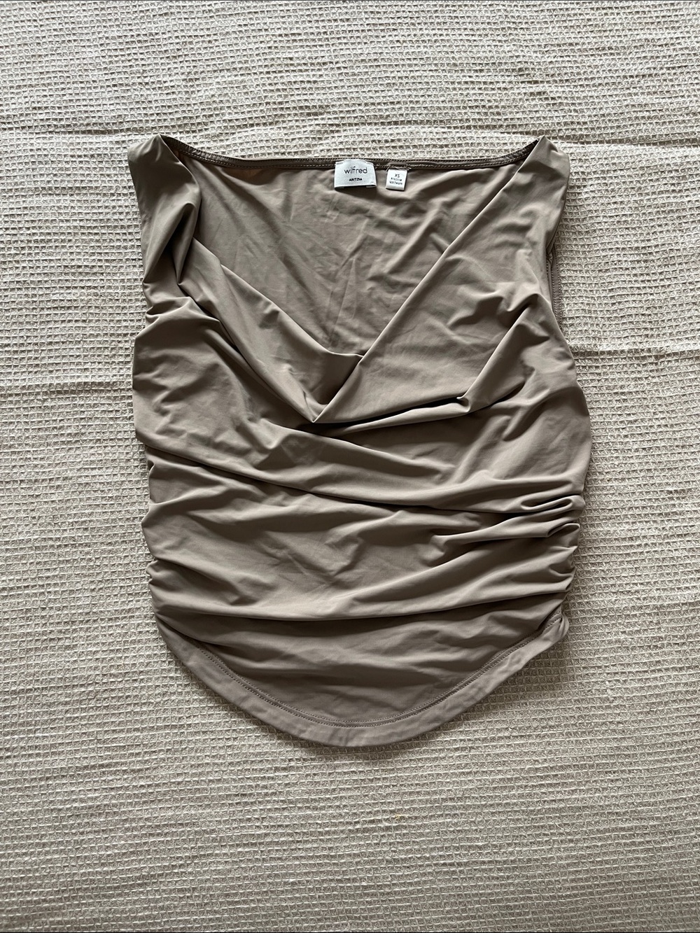 Wilfred Taupe Draped Cowl Neck Ruched Camisole